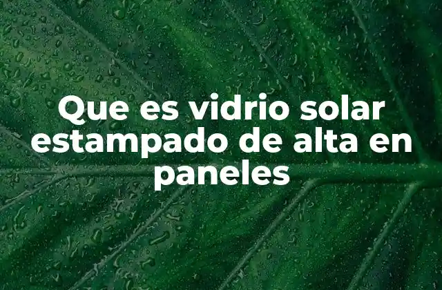 Que es Vidrio Solar Estampado de Alta en Paneles