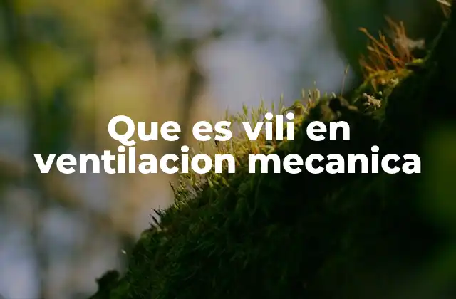 Que es Vili en Ventilacion Mecanica