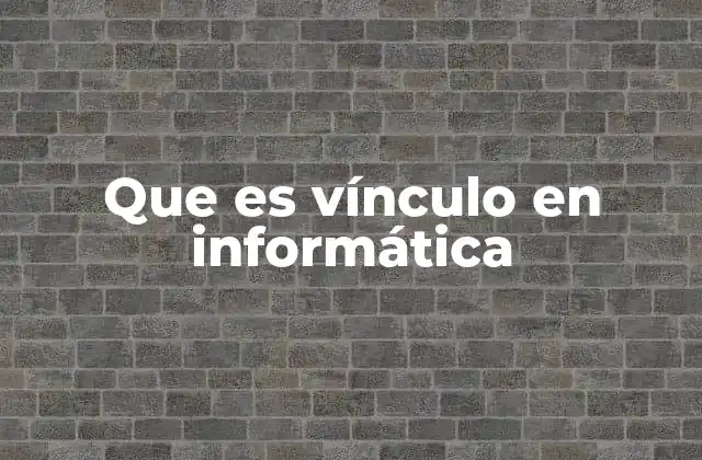 Que es Vínculo en Informática