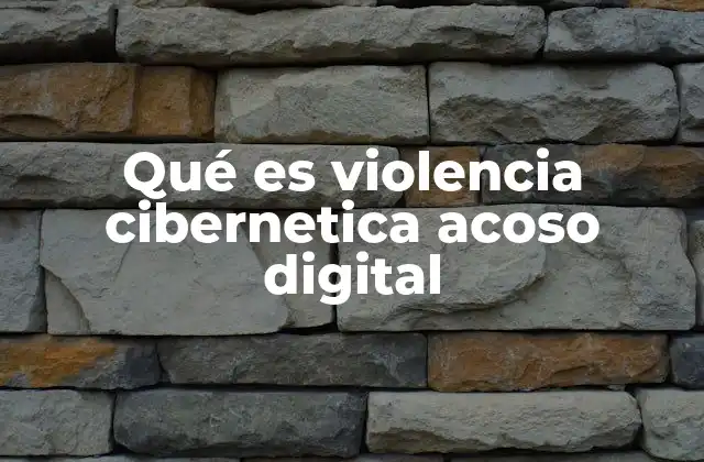Qué es Violencia Cibernetica Acoso Digital