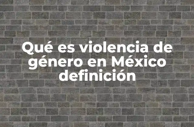 Qué es Violencia de Género en México Definición
