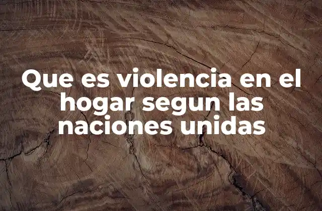 Que es Violencia en el Hogar Segun las Naciones Unidas