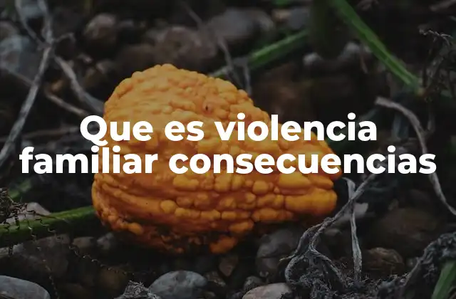 Que es Violencia Familiar Consecuencias