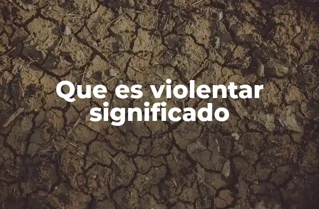 Que es Violentar Significado