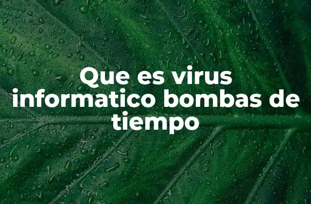 Que es Virus Informatico Bombas de Tiempo
