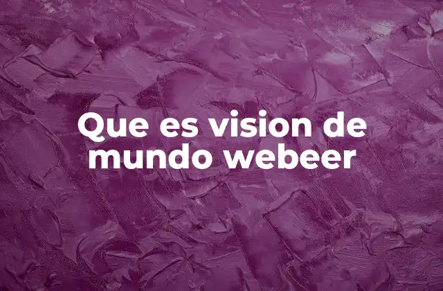 Que es Vision de Mundo Webeer
