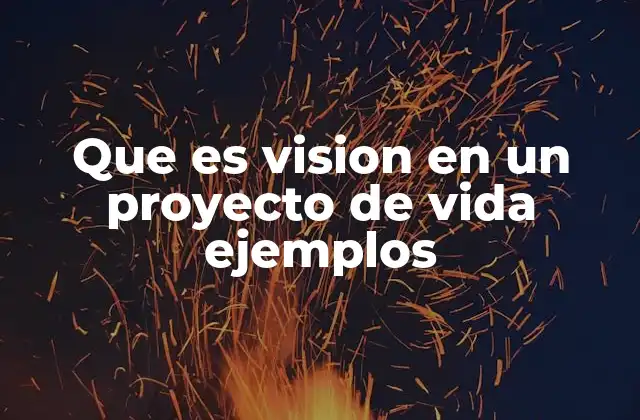 Que es Vision en un Proyecto de Vida Ejemplos