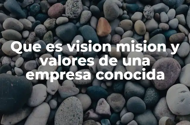 Que es Vision Mision y Valores de una Empresa Conocida