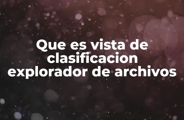 Que es Vista de Clasificacion Explorador de Archivos