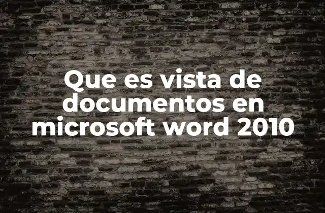 Que es Vista de Documentos en Microsoft Word 2010