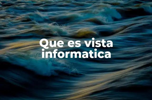 Que es Vista Informatica