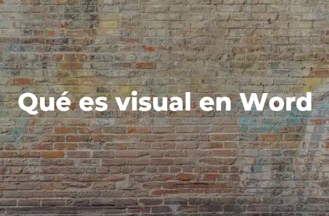 Qué es Visual en Word