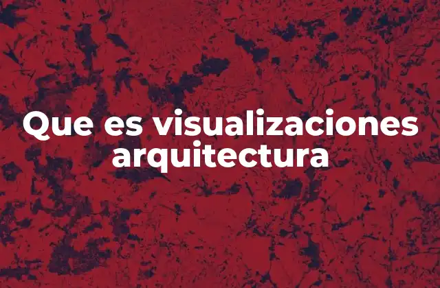 Que es Visualizaciones Arquitectura