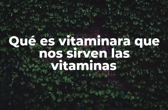 Qué es Vitaminara que Nos Sirven las Vitaminas