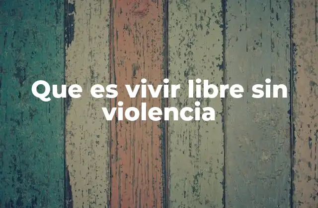 Que es Vivir Libre sin Violencia
