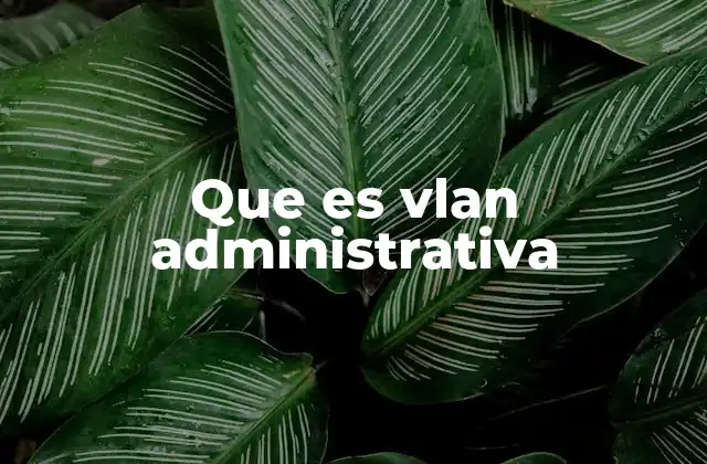 Que es Vlan Administrativa