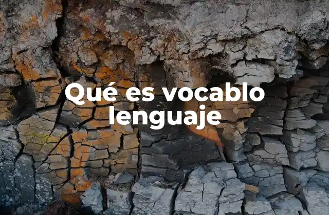 Qué es Vocablo Lenguaje