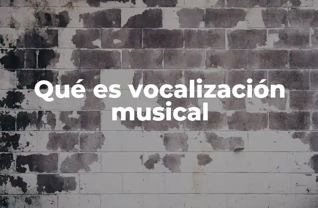Qué es Vocalización Musical