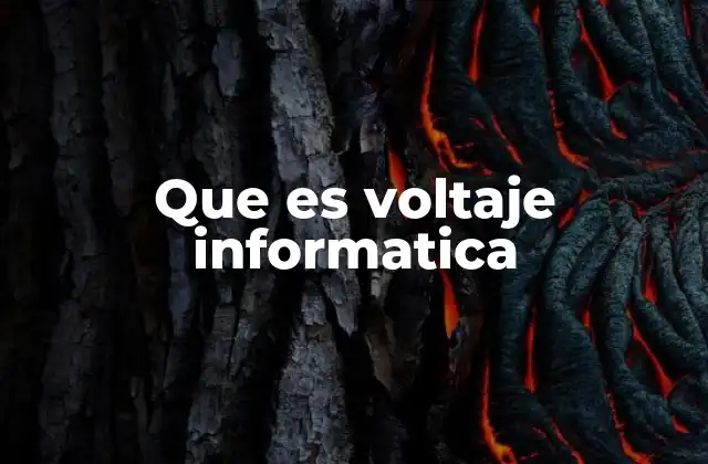 Que es Voltaje Informatica