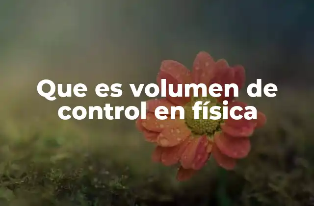 Que es Volumen de Control en Física
