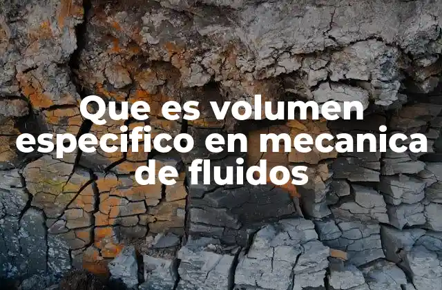 Que es Volumen Especifico en Mecanica de Fluidos