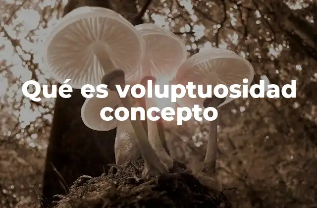 Qué es Voluptuosidad Concepto