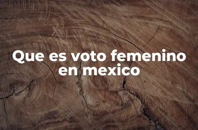 Que es Voto Femenino en Mexico