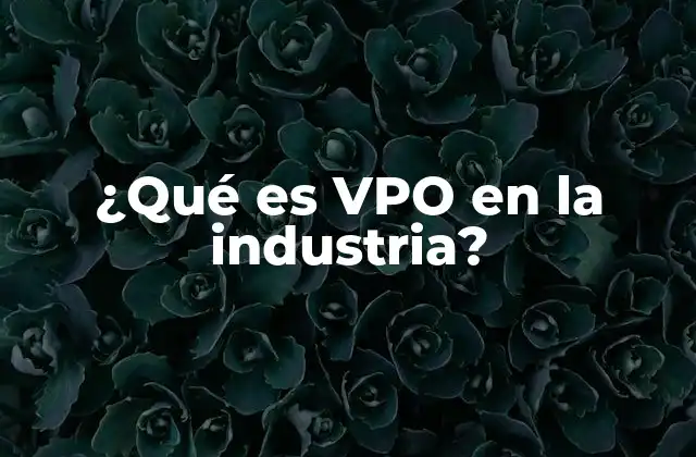 ¿qué es Vpo en la Industria?