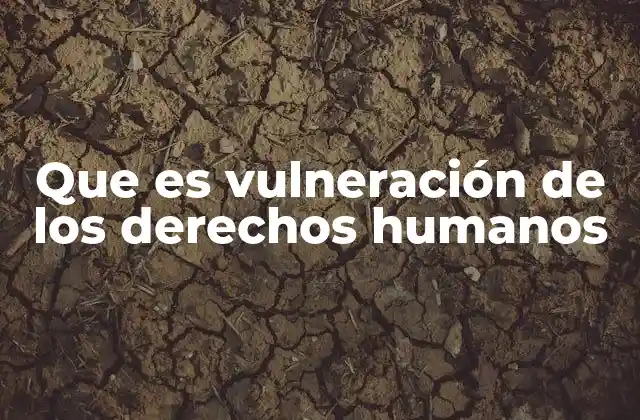 Que es Vulneración de los Derechos Humanos