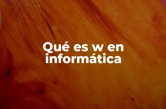 Qué es W en Informática
