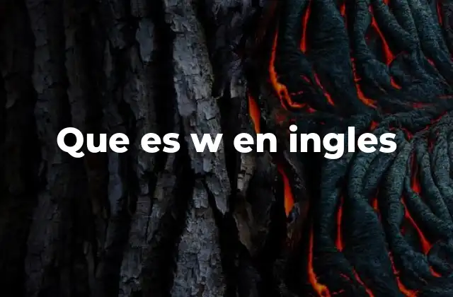 Que es W en Ingles
