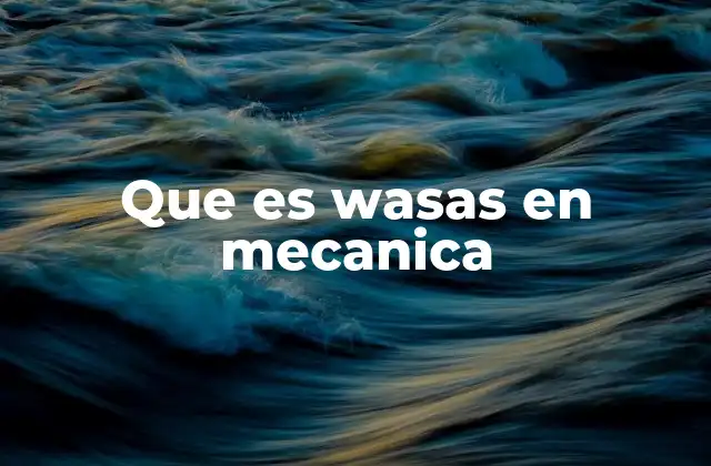 Que es Wasas en Mecanica