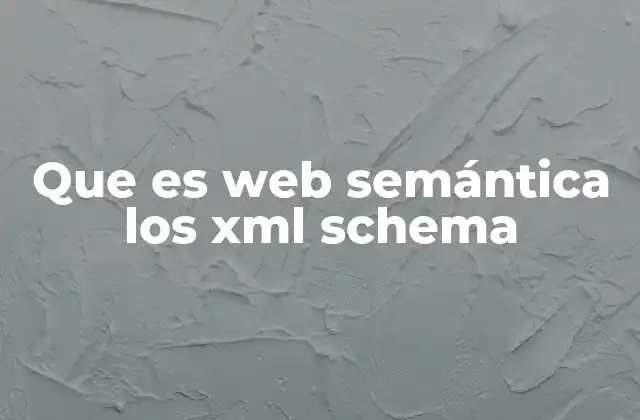 Que es Web Semántica los Xml Schema