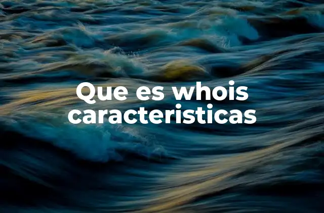 Que es Whois Caracteristicas