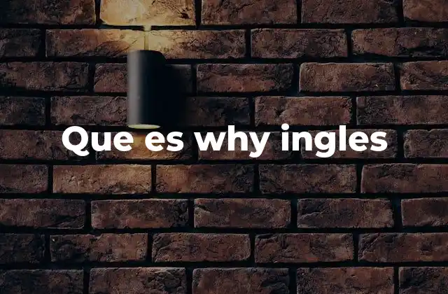 Que es Why Ingles
