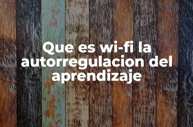 Que es Wi-fi la Autorregulacion Del Aprendizaje