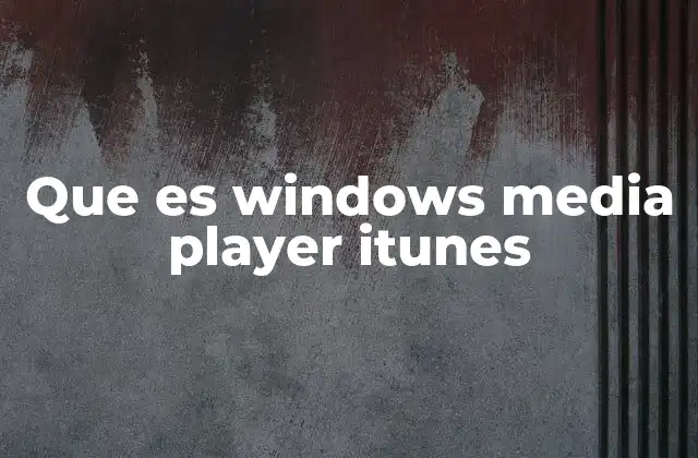Que es Windows Media Player Itunes