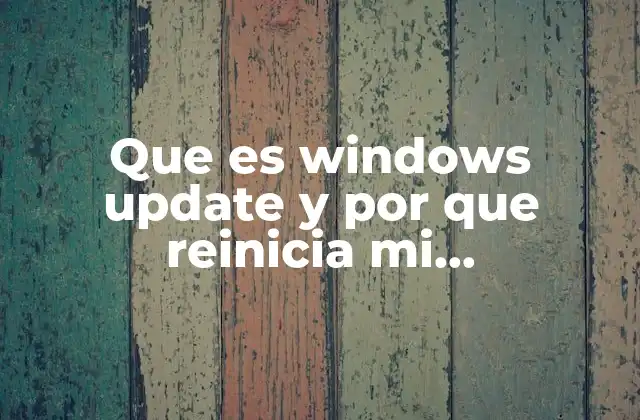 Que es Windows Update y por que Reinicia Mi Computadora