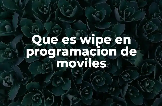 Que es Wipe en Programacion de Moviles 2 Wipe en la personalización de dispositivos móviles