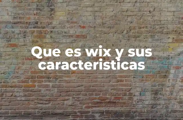 Que es Wix y Sus Caracteristicas
