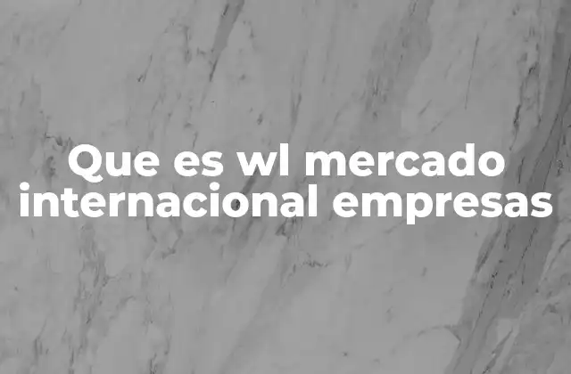 Que es Wl Mercado Internacional Empresas