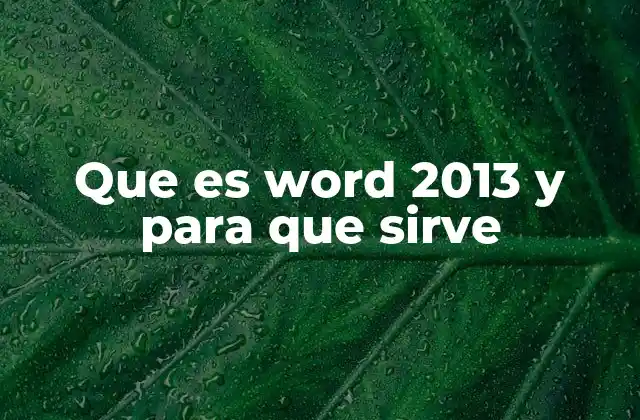 Que es Word 2013 y para que Sirve