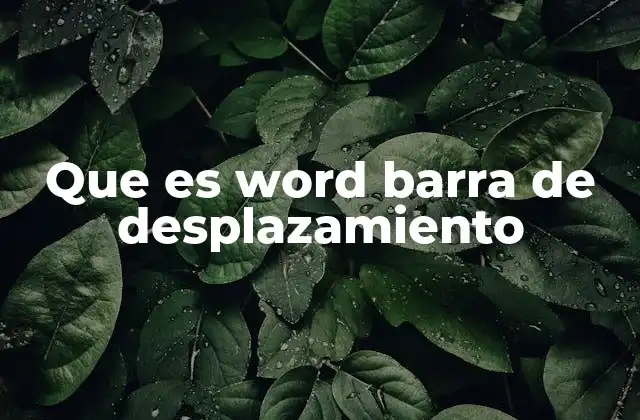 Que es Word Barra de Desplazamiento
