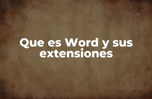 Que es Word y Sus Extensiones