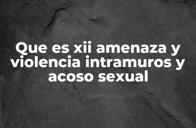 Que es Xii Amenaza y Violencia Intramuros y Acoso Sexual