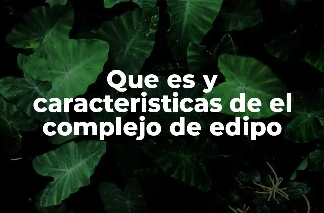Que es y Caracteristicas de el Complejo de Edipo