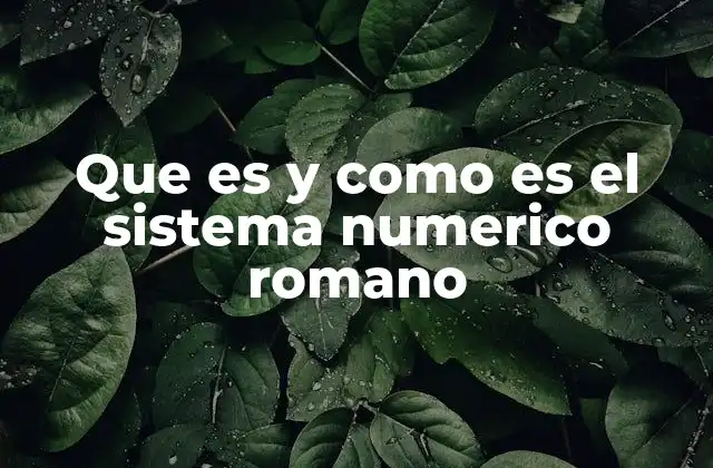 Que es y como es el Sistema Numerico Romano