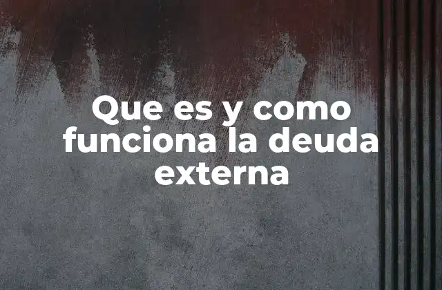 Que es y como Funciona la Deuda Externa