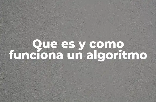 Que es y como Funciona un Algoritmo
