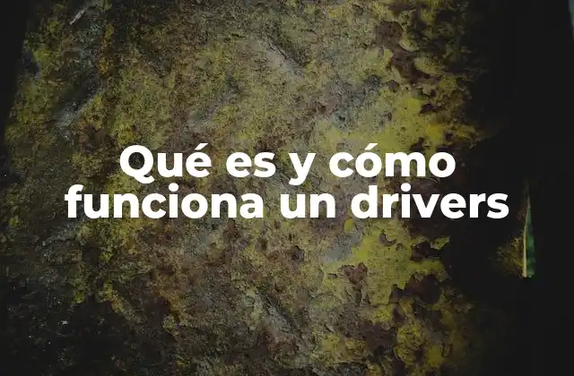 Qué es y Cómo Funciona un Drivers